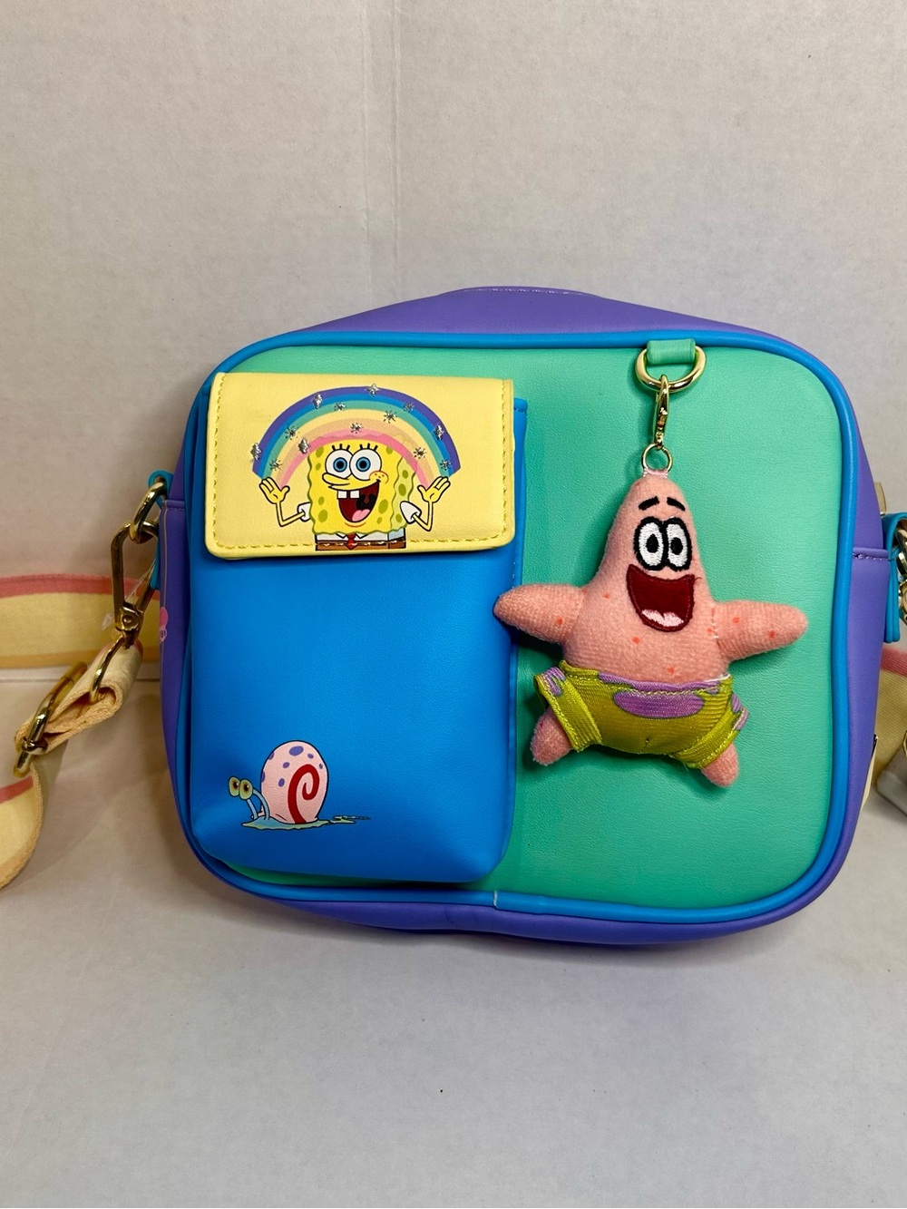SpongeBob SquarePants Box lunch Nintendo Crossbody Bag/Purse Excellent Condition